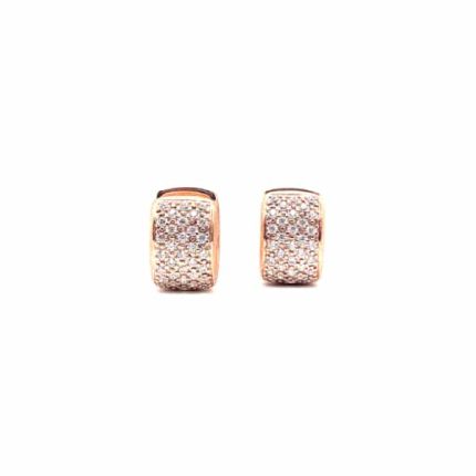 B556OR orecchini oro rosato con zirconi bianchi
